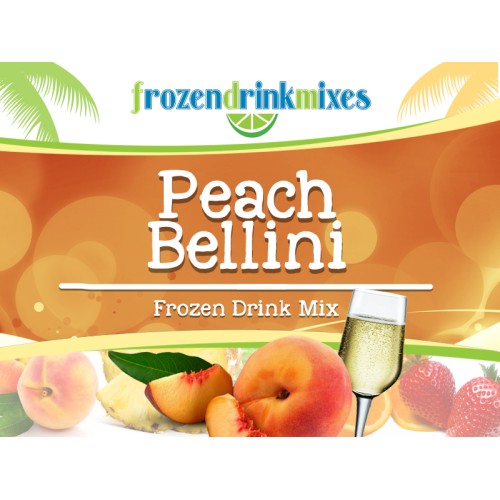 Frozen Cocktail Drink Mix - Each Bag Makes 10 Peach Bellini Slushies -  Drink Powder Pouches for Alcohol - All Natural Low Sugar Mixer, No Blender